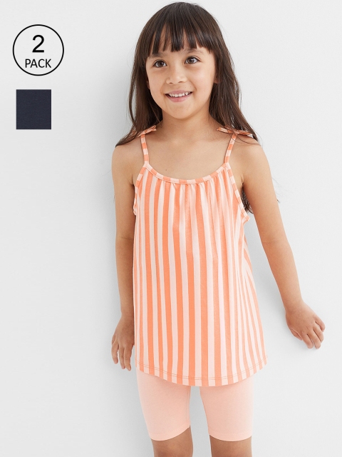 

H&M Girls 2 Pack Blue & Orange Cycling Shorts