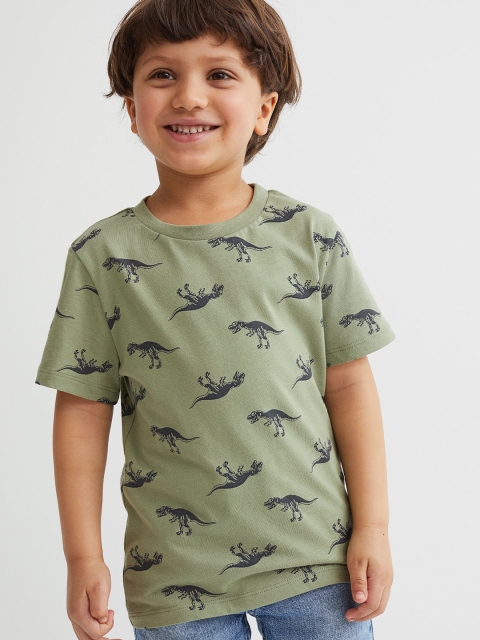 

H&M Boys Green Cotton T-shirt
