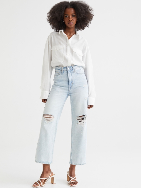 

H&M Women Blue Loose Straight High Jeans