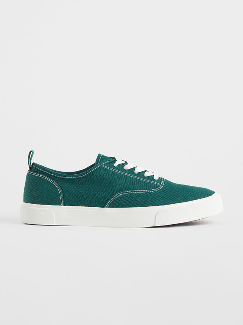 

H&M Men Green Canvas trainers