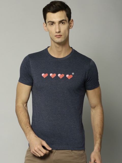 

FCUK Men Navy Solid Round Neck T-shirt, Navy blue