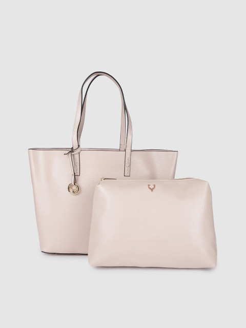 

Allen Solly Women Nude-Coloured Solid Oversized Structured Shoulder Bag With Pouch