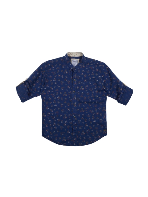 

Gini and Jony Boys Blue Printed Casual Shirt