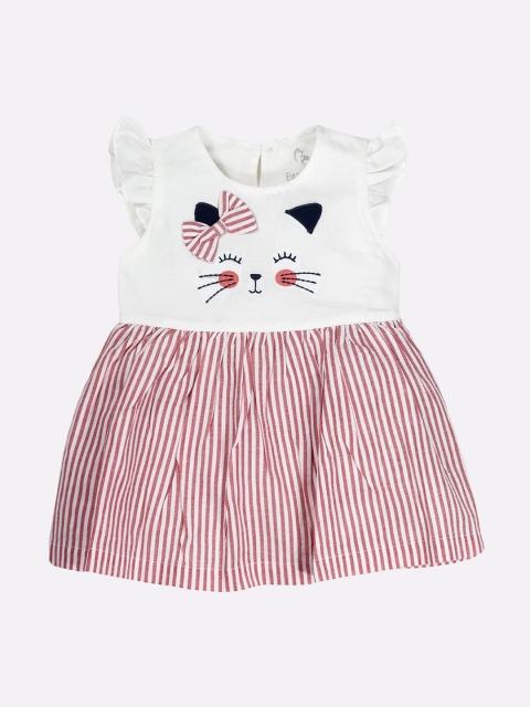 

BABY GO Peach-Coloured Striped Dress