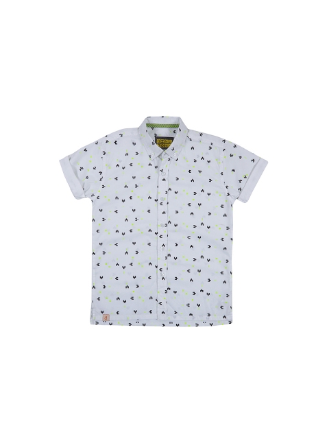 

Gini and Jony Boys White Regular Fit Printed Casual Shirt