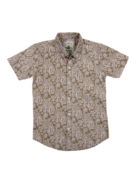 

Gini and Jony Boys Brown Printed Casual Shirt