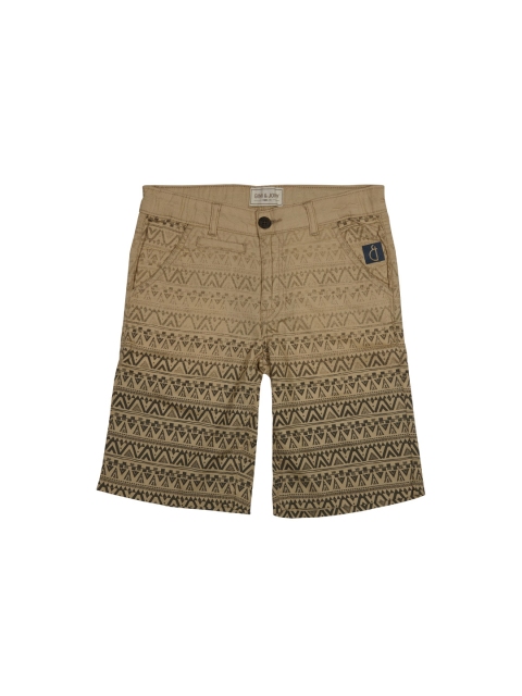 

Gini and Jony Boys Brown Printed Shorts