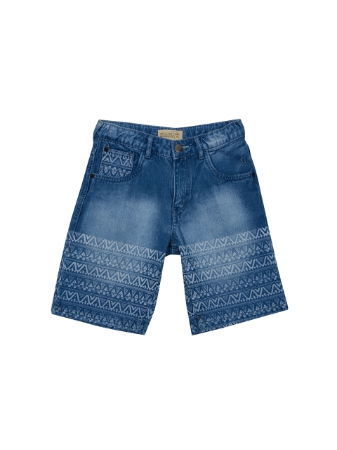 

Gini and Jony Boys Blue Printed Denim Shorts