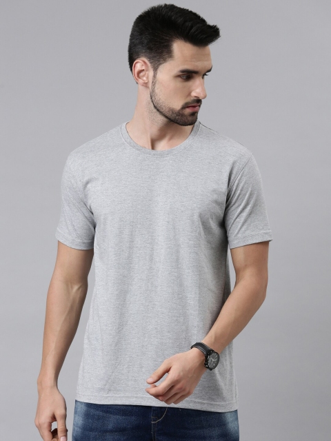 

macmerise Men Grey & plein air Raw Edge T-shirt