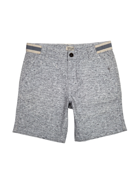 

Gini and Jony Boys Grey Melange Self-Design Shorts