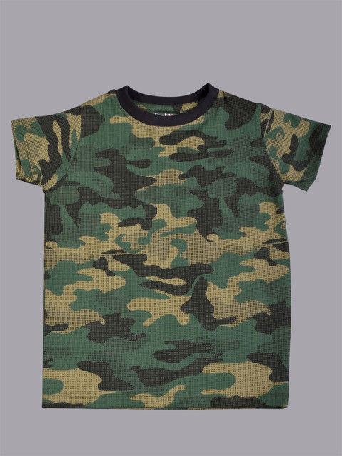 

Taatoom Boys Grey Camouflage Printed T-shirt