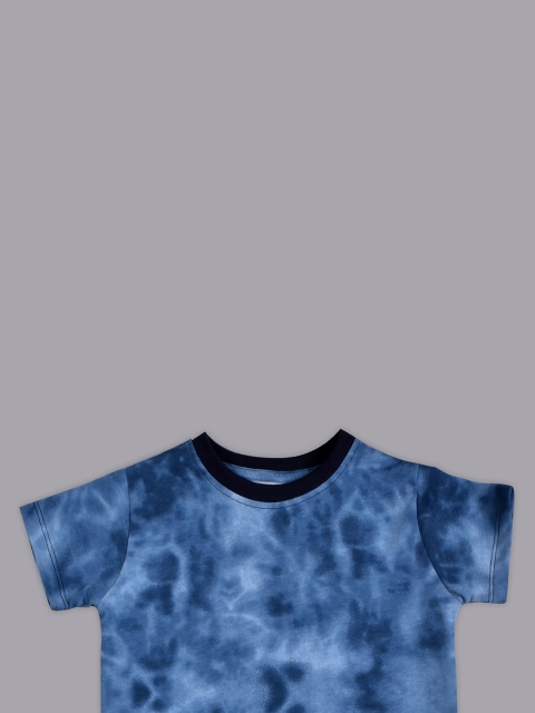 

Taatoom Boys Blue Dyed Applique T-shirt