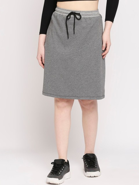

Autumn Hues Women Grey Solid A-Line Mini Skirt