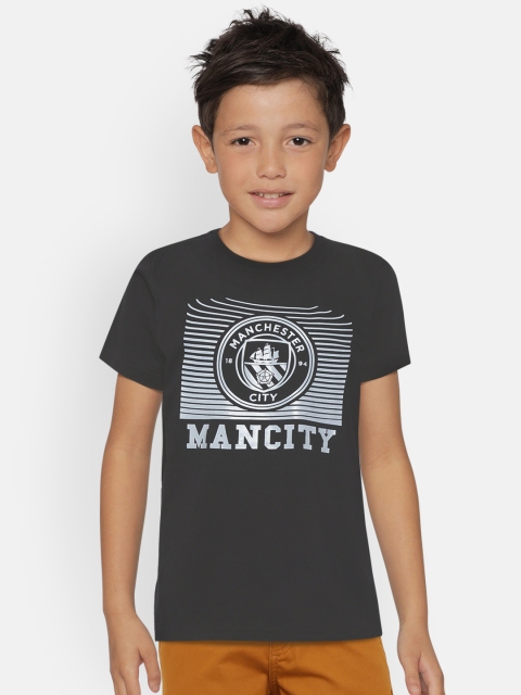 

Manchester City FC Boys Black Printed Round Neck T-shirt