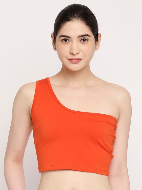 

Autumn Hues Orange One Shoulder Crop Top