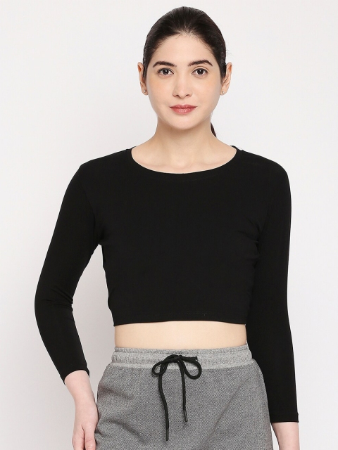 

Autumn Hues Black Crop Top