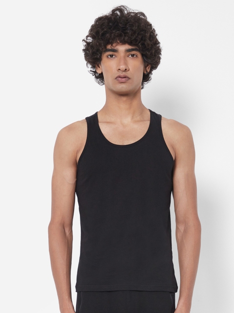 

Melangebox Men Black Sleeveless T-shirt