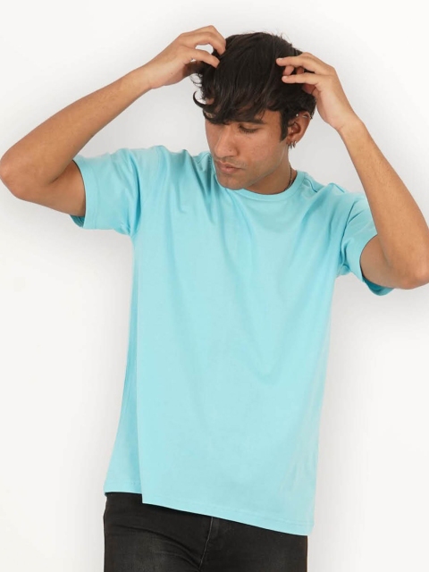 

Melangebox Men Blue Henley Neck T-shirt