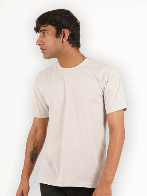 

Melangebox Men Grey Checked Henley Neck Extended Sleeves Monochrome T-shirt