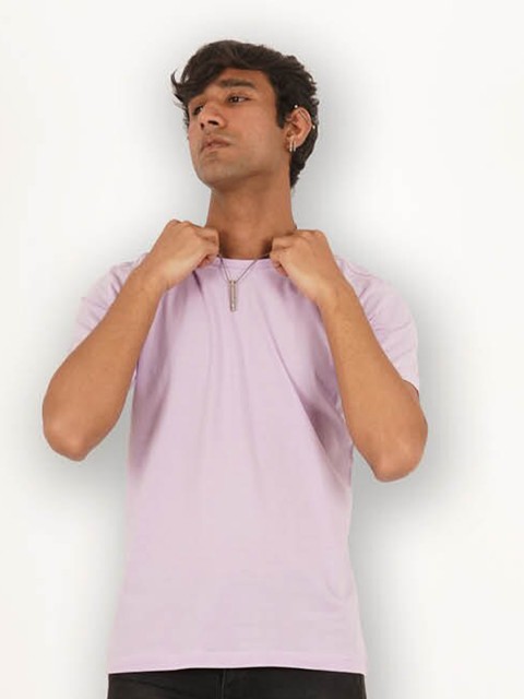 

Melangebox Men Lavender Extended Sleeves T-shirt