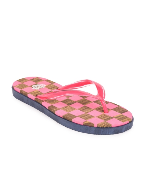 

Liberty Women Pink & Blue Printed Rubber Thong Flip-Flops