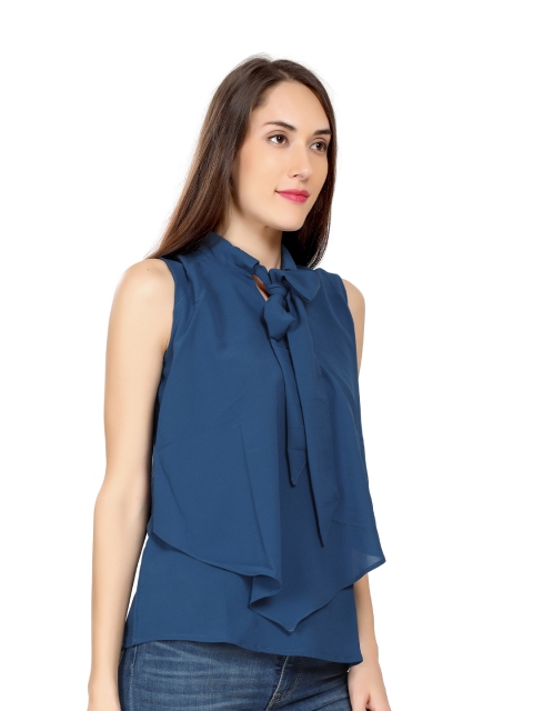 

ZINNIA Blue & azure blue Georgette Top