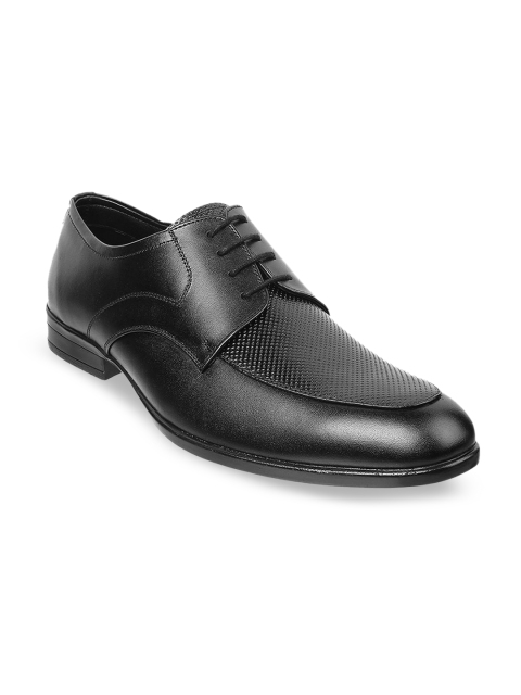 

Metro Men Black Textured Formal Shoes