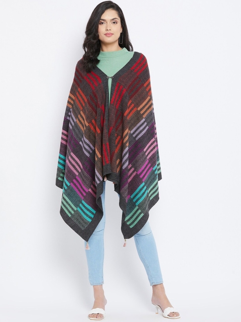 

Knitstudio Women Black & Red Checked Knitted Shawl
