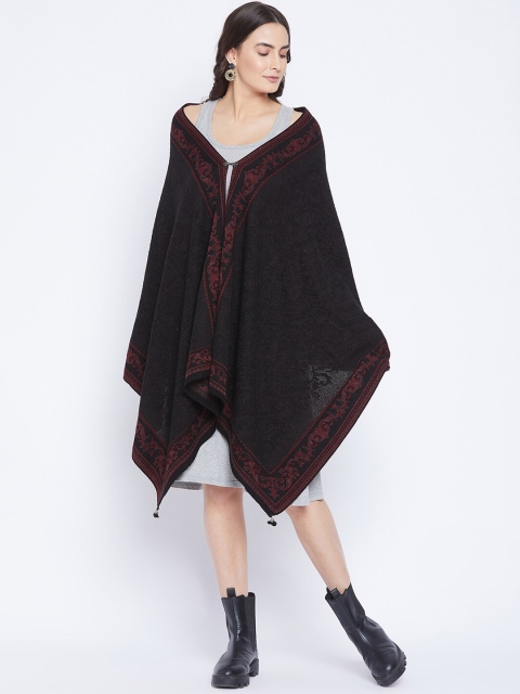 

Knitstudio Women Black Printed Knitted Shawl