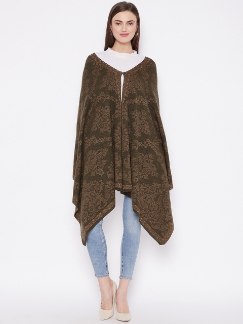 

Knitstudio Women Olive-Green Printed Woven Shawl