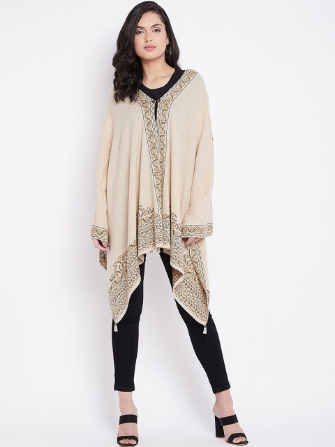 

Knitstudio Women Beige & Brown Printed Shawl