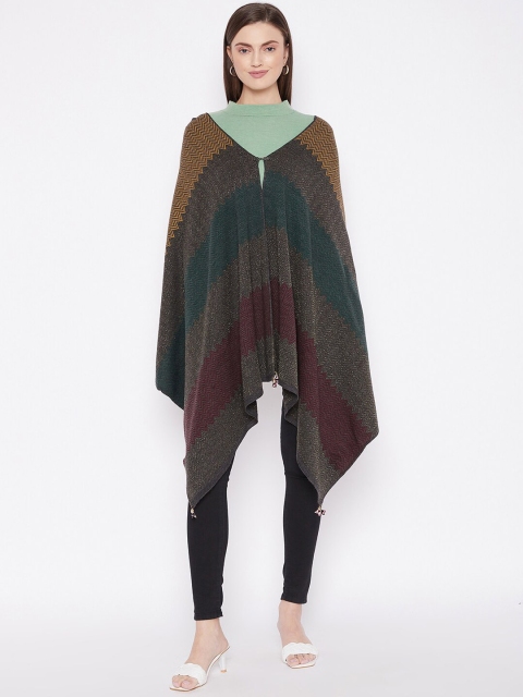 

Knitstudio Women Grey Striped Knitted Shawl
