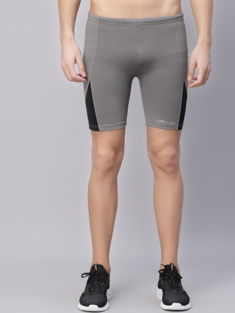 

JUMP USA Men Grey Solid Active Wear Tights