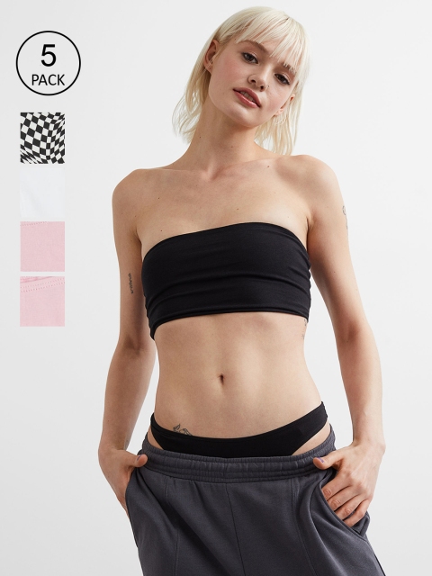 

H&M Black & Pink 5-Pack Cotton Thong Briefs