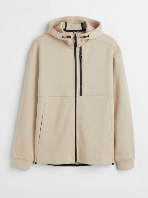 

H&M Men Beige Solid Track Jacket Regular Fit