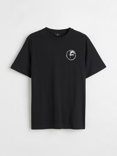 

H&M Men Black Printed T-shirt