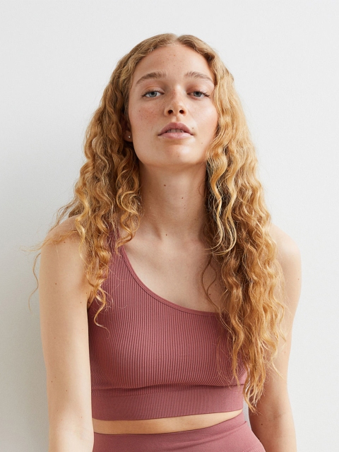 

H&M Women Rose Pink Seamless One-Shoulder Bralette