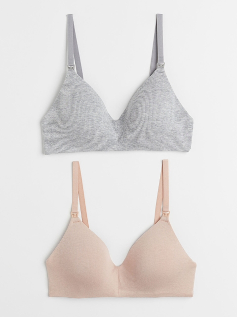 

H&M Beige & Grey MAMA 2-Pack Padded Nursing Bras