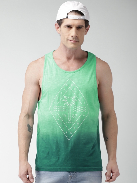 

Aeropostale Men Green Printed Round Neck T-Shirt