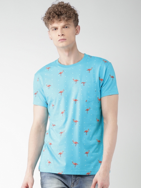 

Aeropostale Men Blue Printed Round Neck T-shirt