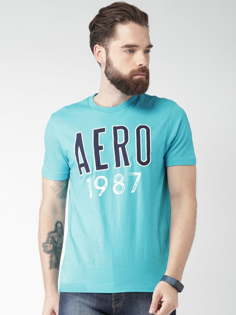 

Aeropostale Men Blue Printed Round Neck T-Shirt