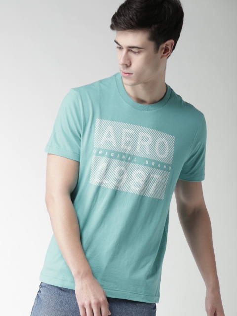 

Aeropostale Men Blue Printed Round Neck T-shirt