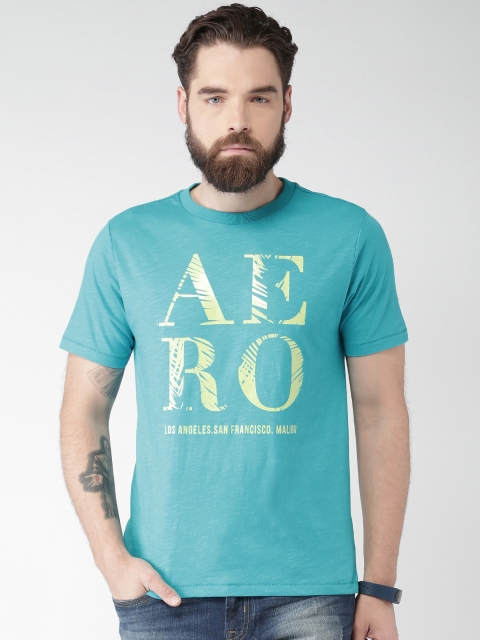 

Aeropostale Men Blue Printed Round Neck T-shirt