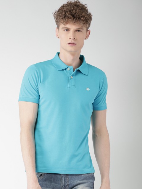 

Aeropostale Men Blue Solid Polo T-shirt