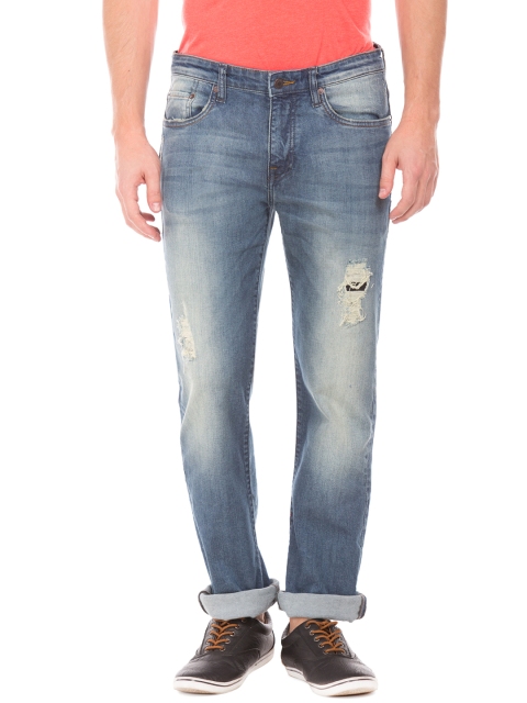 

Aeropostale Men Blue Regular Fit Mid-Rise Mildly Distressed Jeans