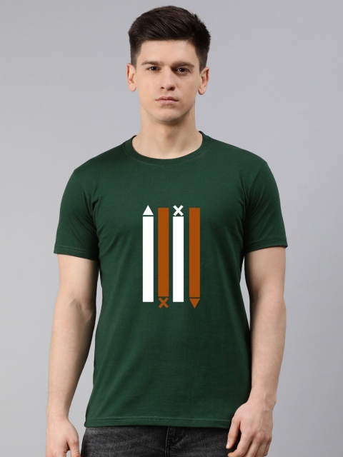 

UNSULLY Men Green Typography Printed T-shirt