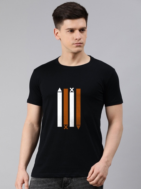 

UNSULLY Men Black Typography Printed T-shirt
