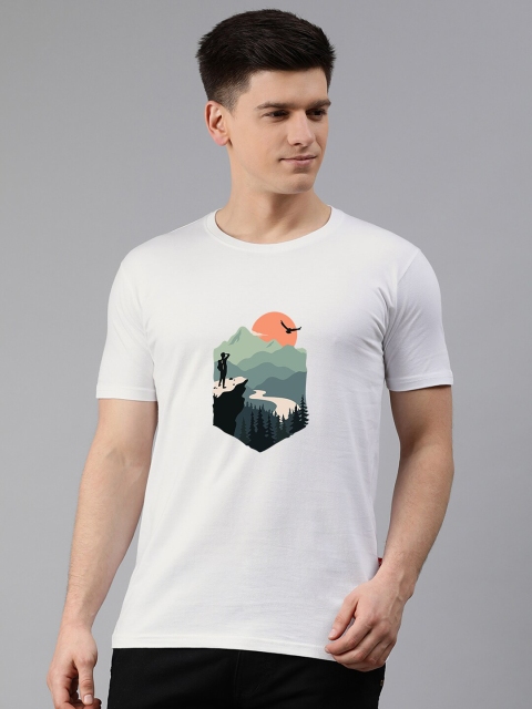 

UNSULLY Men White Printed T-shirt