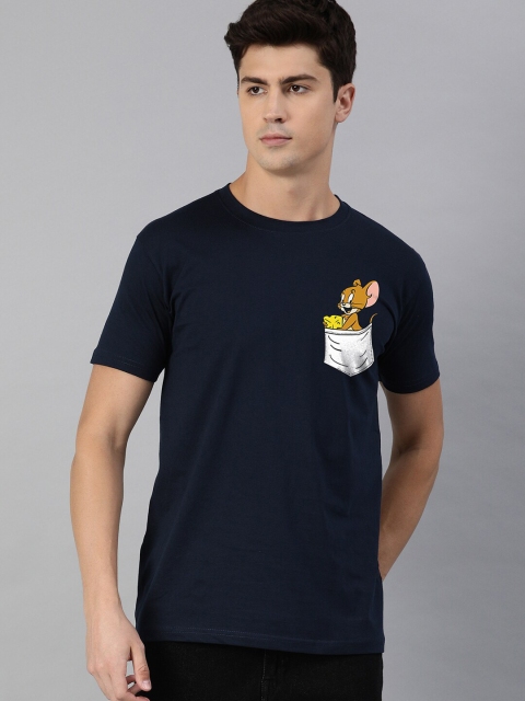 

UNSULLY Men Navy Blue Printed T-shirt