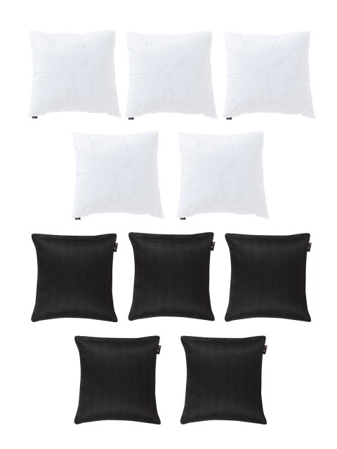 

KLOTTHE Set of 5 Square Cushion Fillers & 5 Square Cushion Covers, Black